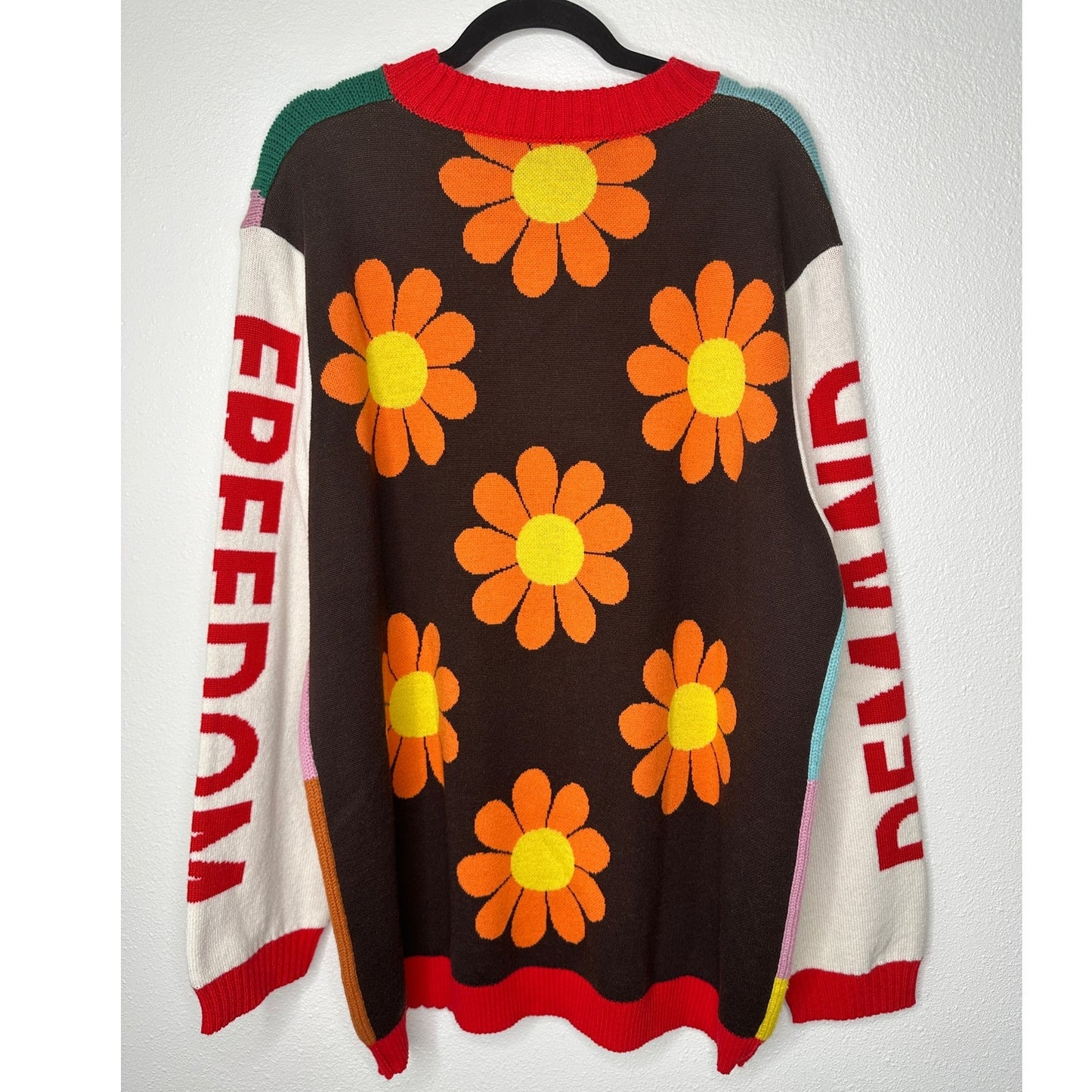 Walter Van Beirendonck Demand Freedom 100% Super Fine Wool Sweater L
