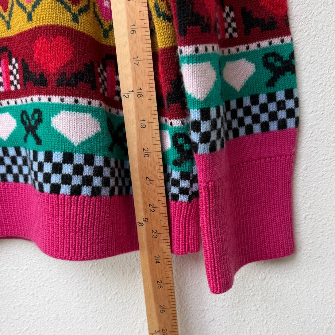 Kate Spade Multicolor Wool Mohair Floral Heart Sweater - S