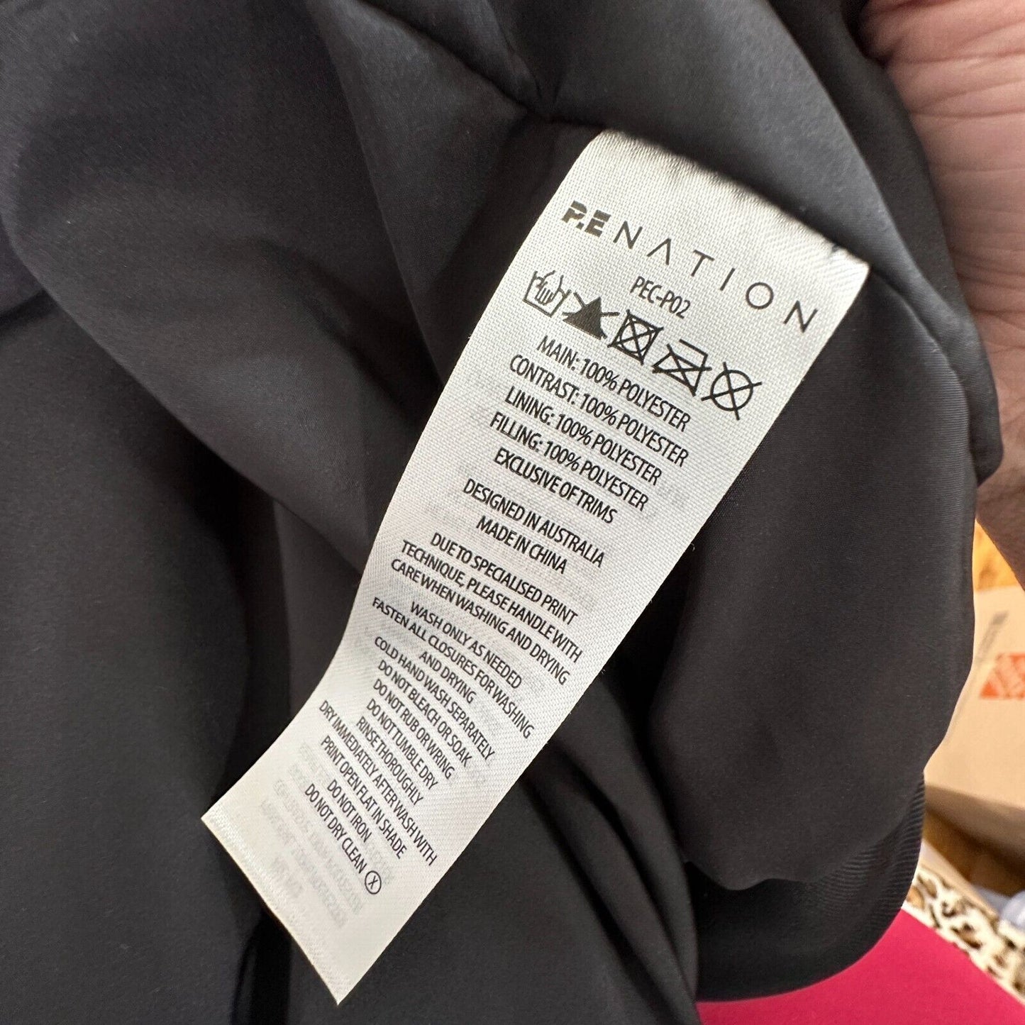 PE Nation Black & White Lead Right Logo Print 004 Zip Lined Puffer Jacket XS