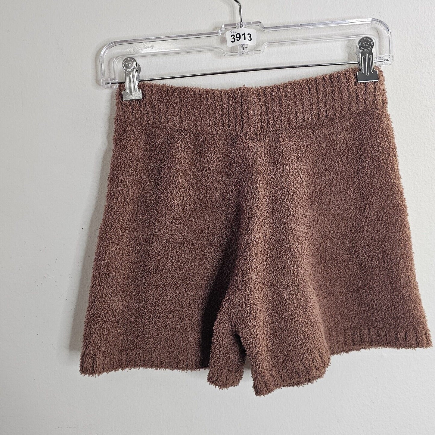 Salty Chic Brown High Waist Fuzzy Terry Cloth Stretch Short Shorts Small