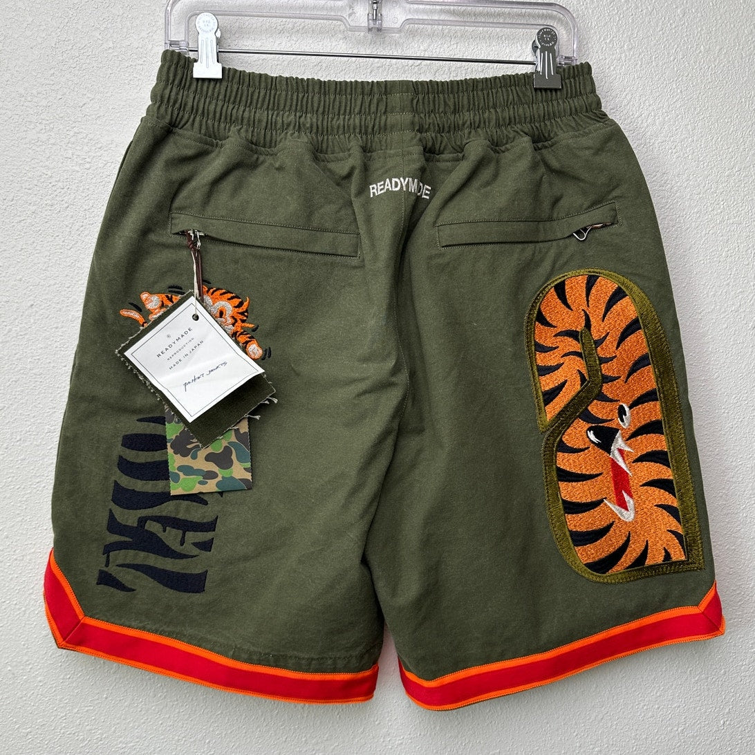 NWT RARE READYMADE x BAPE Basket Shorts Khaki Unisex US M