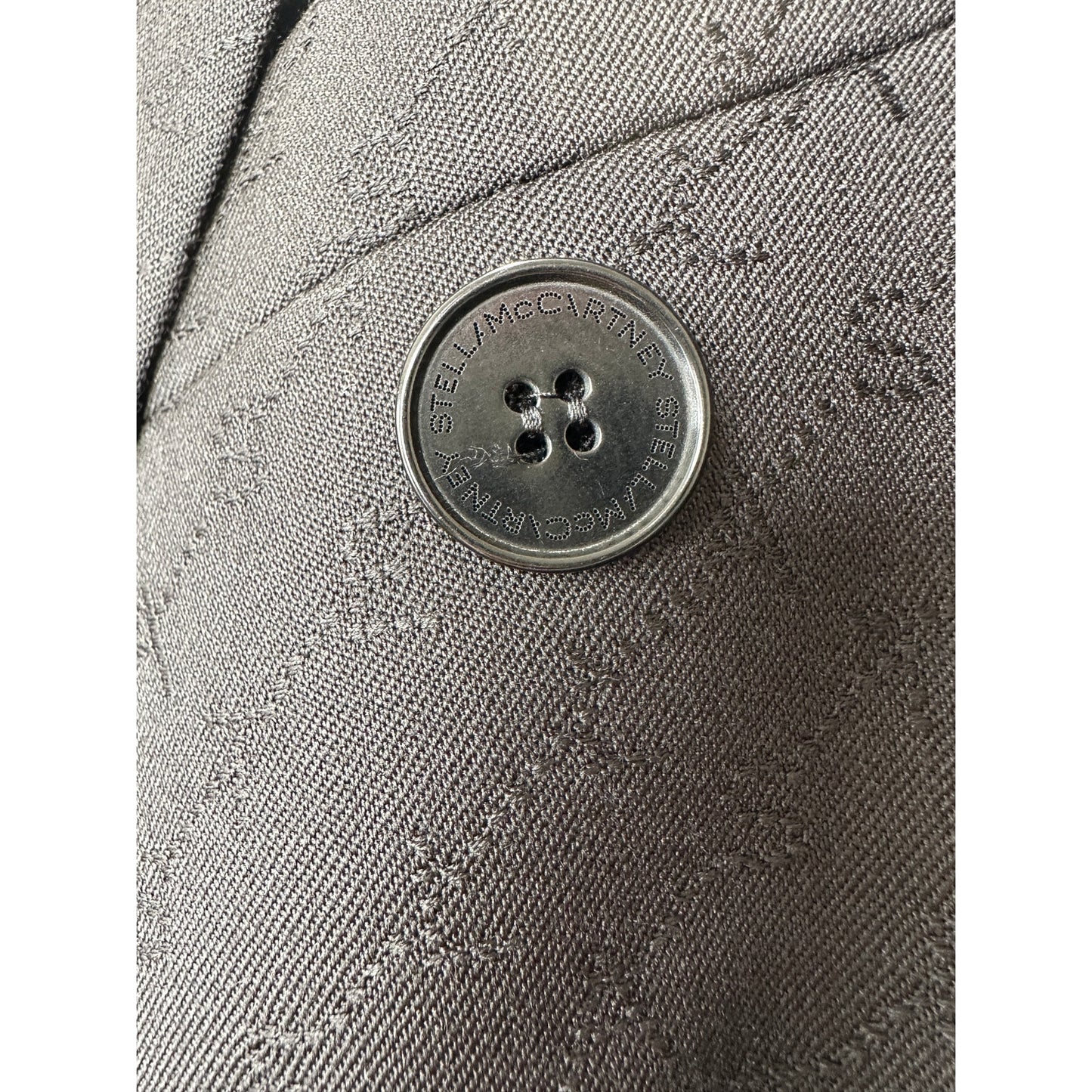 Stella McCartney Black Wool Embossed Double Breasted Button Blazer 46 / L