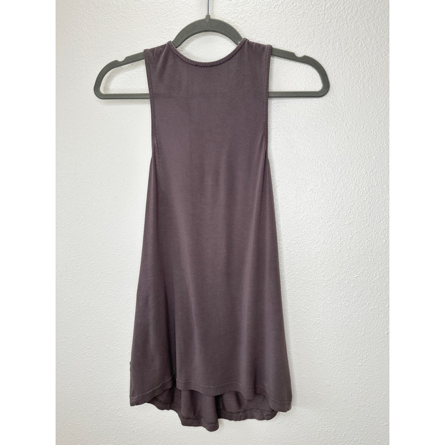 Esprit Gray Satin Strap Racer Front Flowy Tank Top