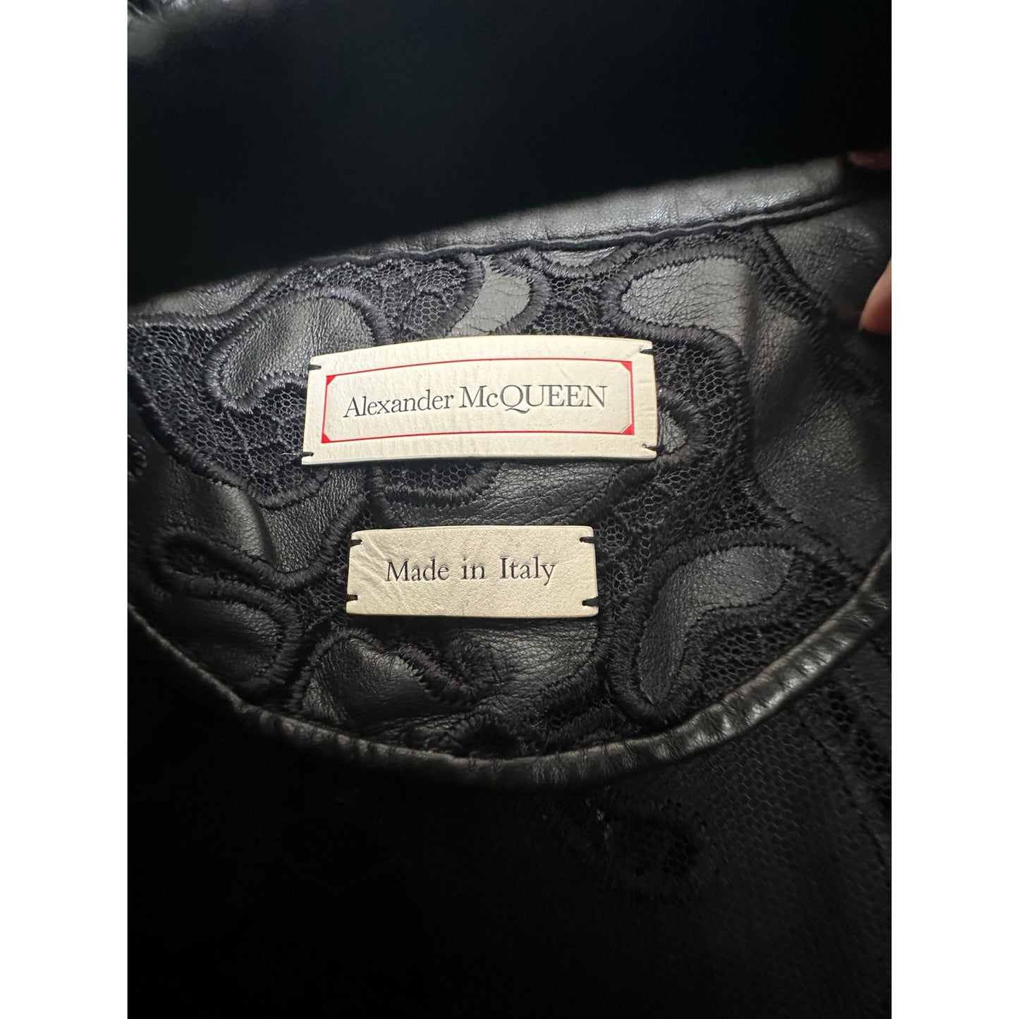 Alexander McQueen Black Leather Lace Belted Trench Coat Made in Italy 14