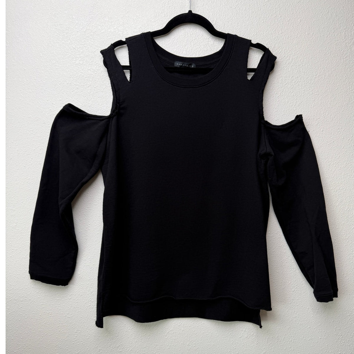Sanctuary Black Cold Shoulder Sweatshirt Women L