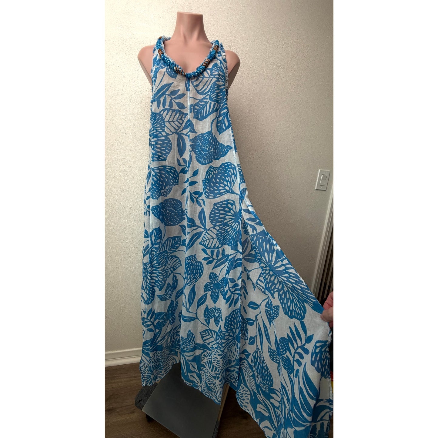 NWT Poupette St Barth Blue Womens S Maxi Dress