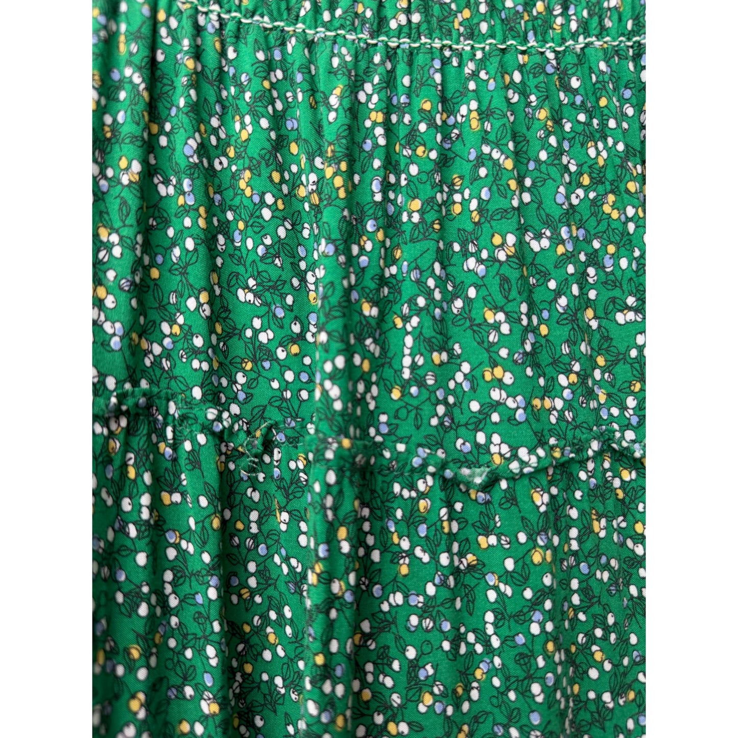 Max Studio Green Floral Tiered Midi Skirt Womens M