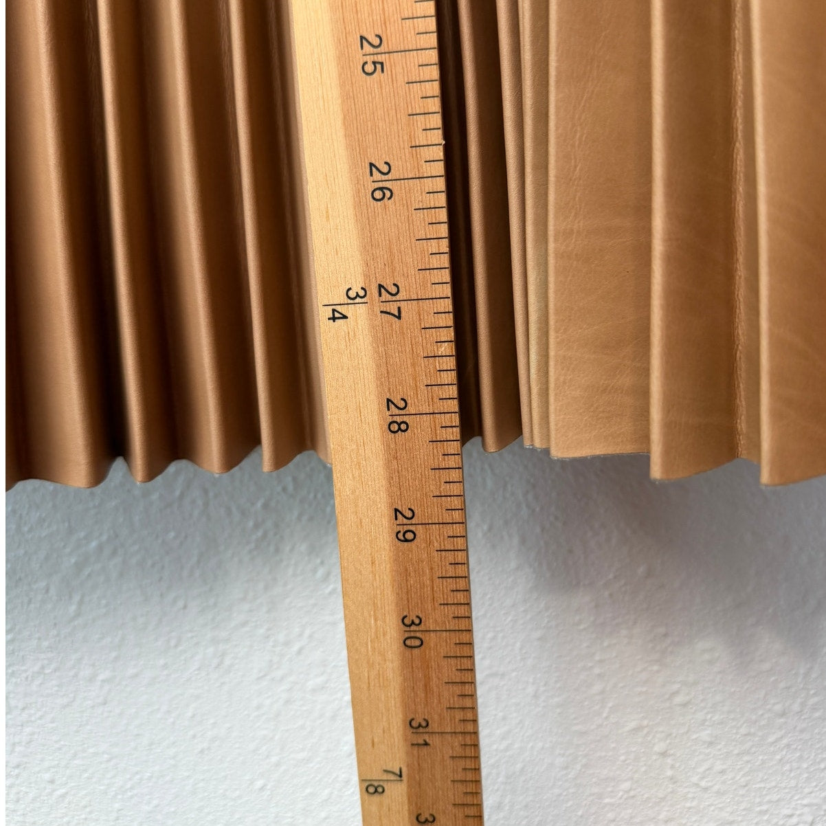 August Getty Atelier Accordion Pleat Leather Maxi Skirt Tan Women's US 4