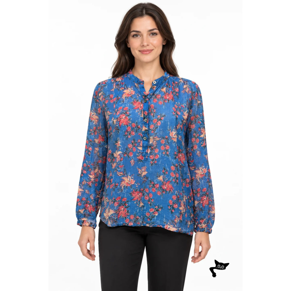 Isabel Marant Etoile Blue Floral Blouse Women FR 38/ US 6