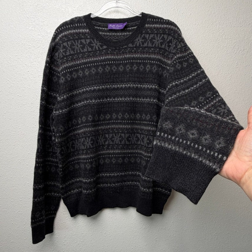 Ralph Lauren Purple Label Gray Cashmere Sweater Men XL