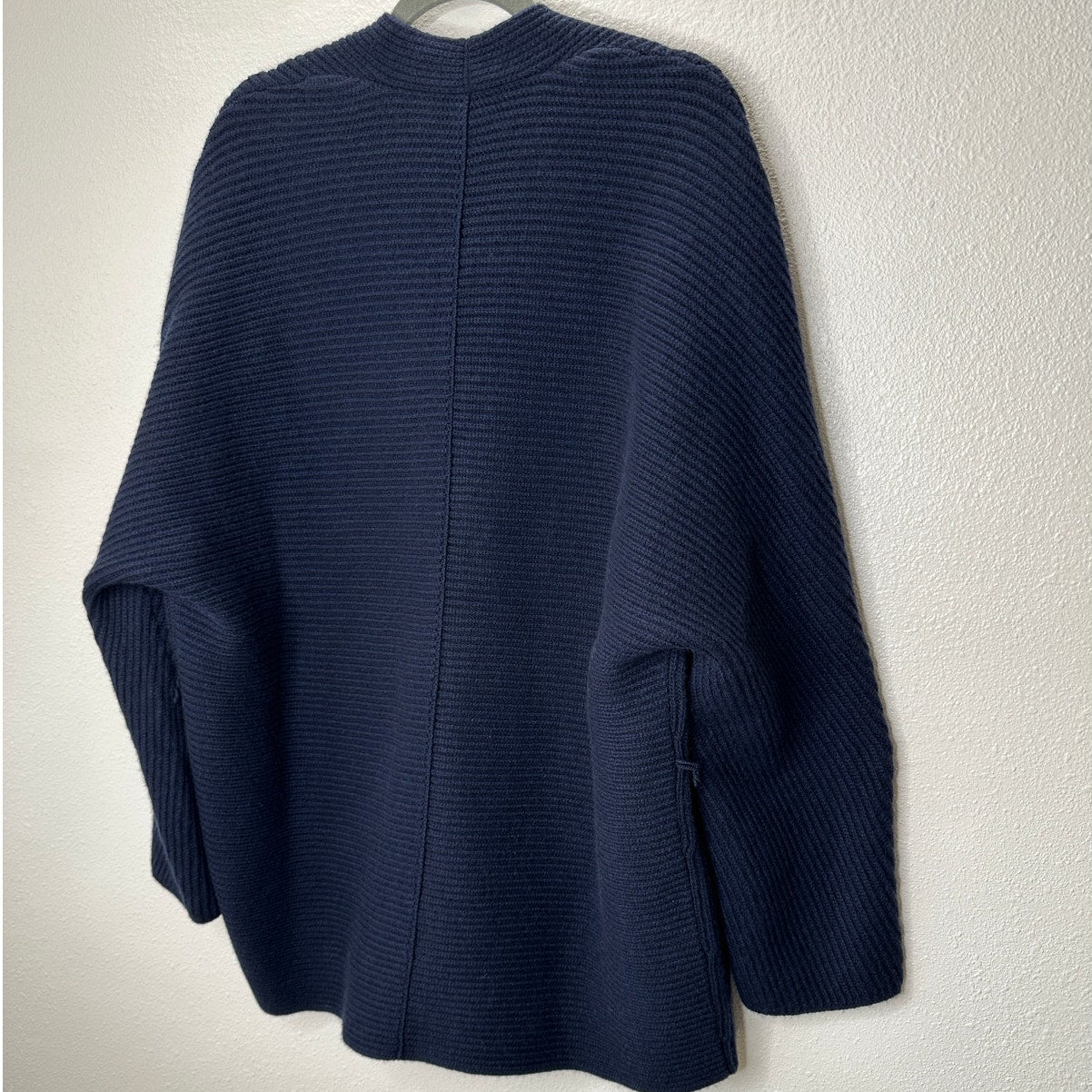 NWT The Row Dark Navy Ardi Chunky Knit Long Line Open Cardigan M