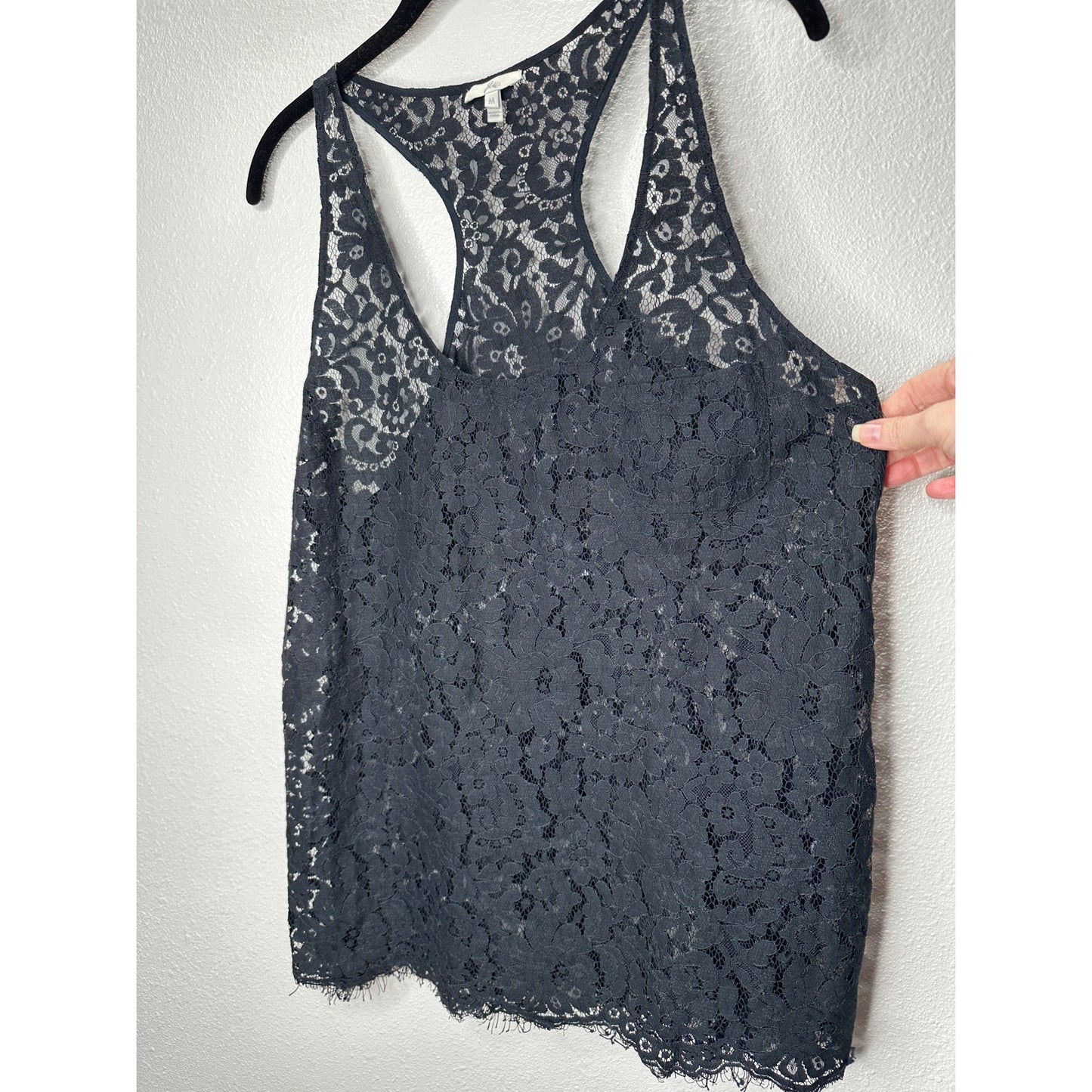 Joie Black Floral Lace Sleeveless Racerback Tank Top M