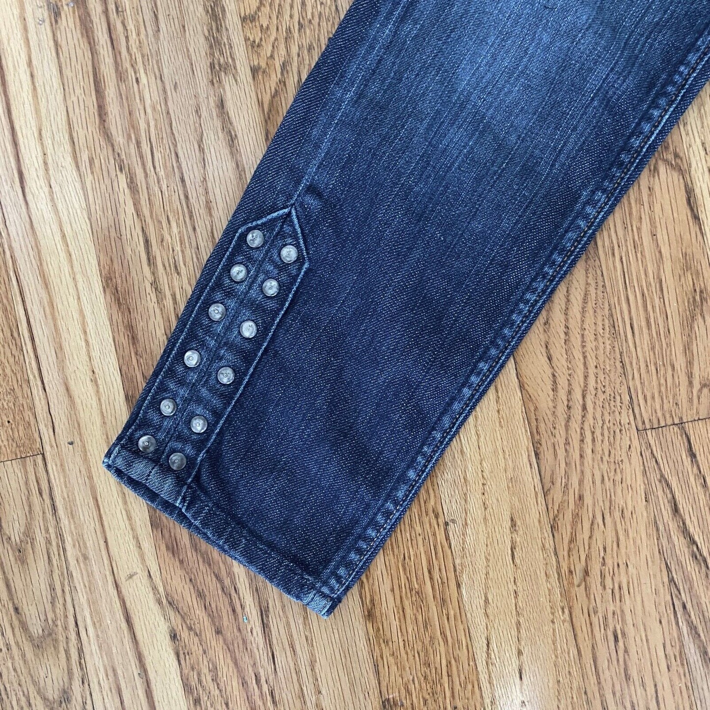 VINTAGE Habitual Low-Rise Skinny Straight Studded Ankle Jean Design Pockets 25