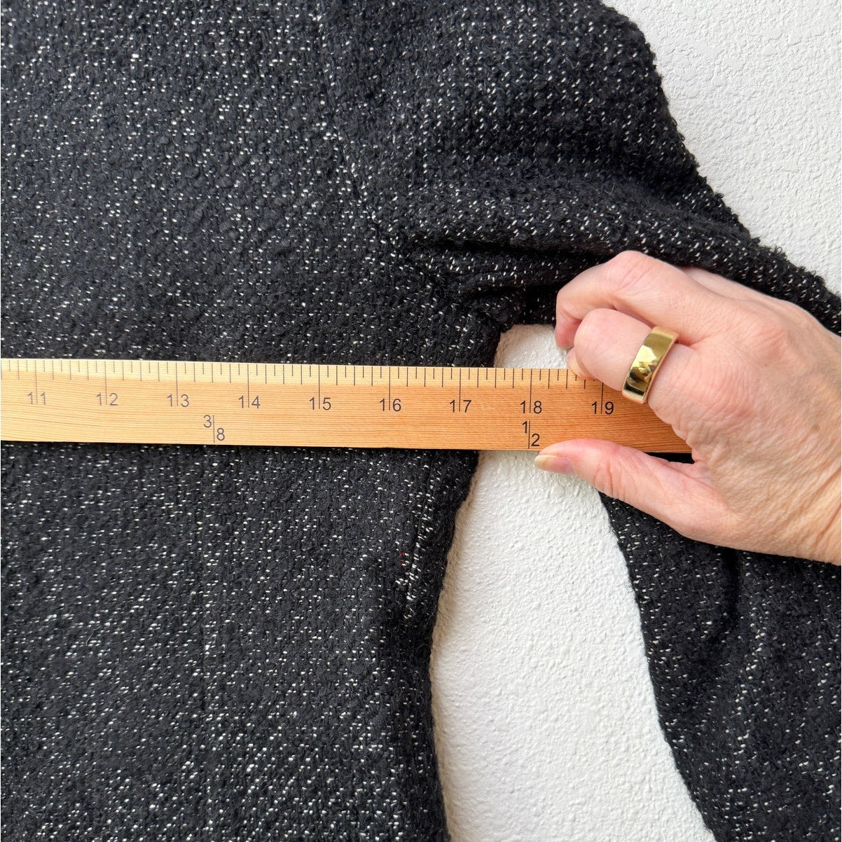 Anine Bing Houndstooth Tweed Jacket Zip Front Shoulder Pad Size S