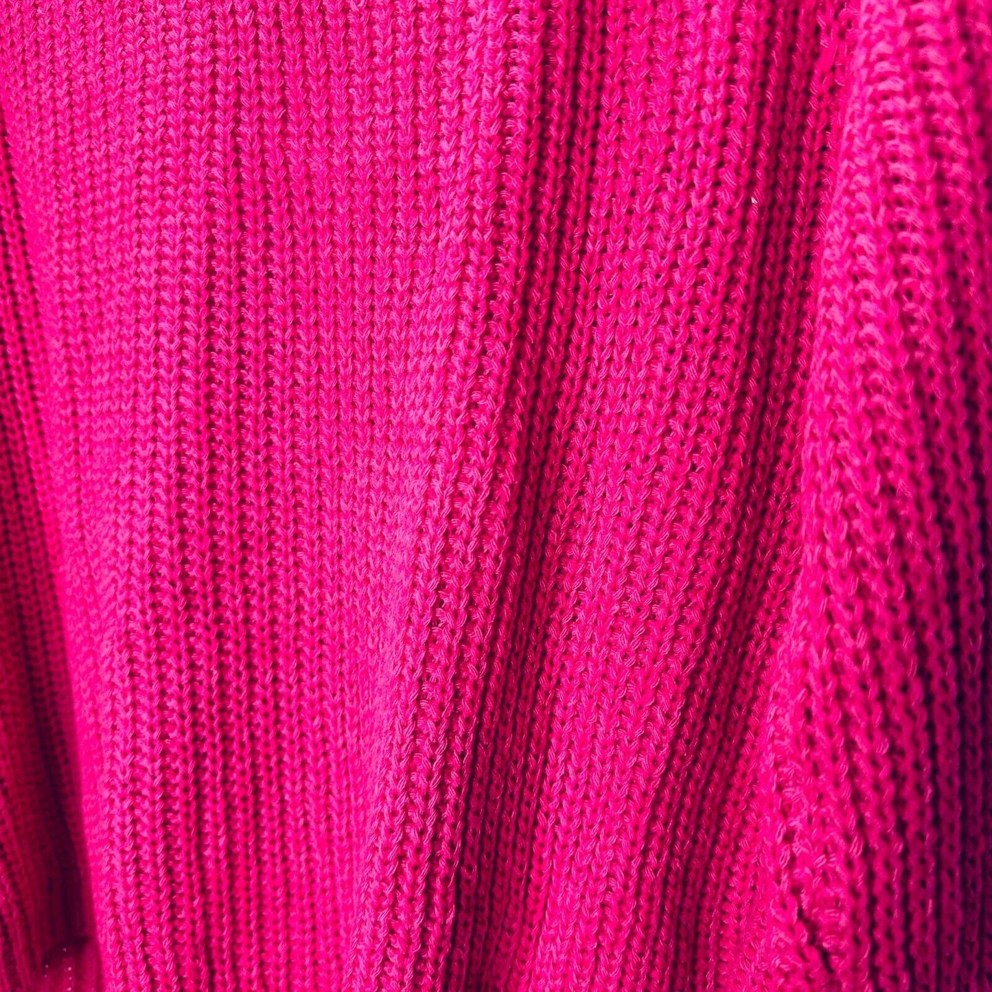 Paris & Me Pink Oversized Wide VNeck Long Sleeve Front Adjustable Ruched Sweater