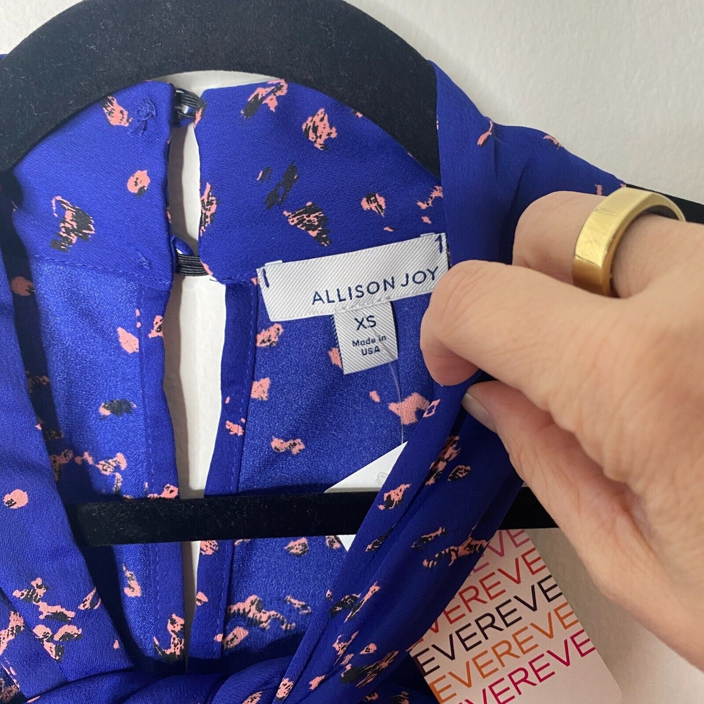 Allison Joy Twist Front Keyhole Halter Back Sleeveless Blue & Peach Tank top XS