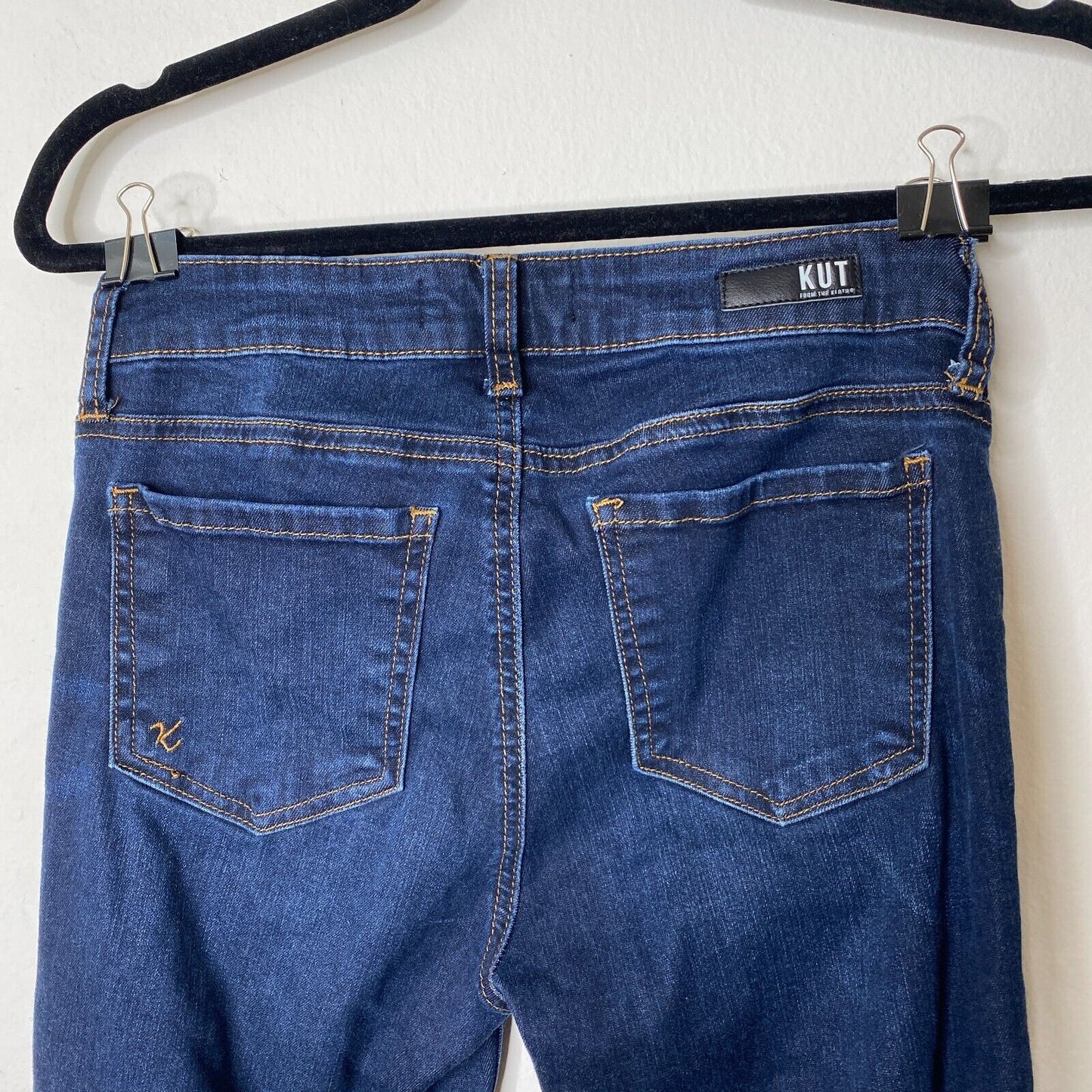 Kut From The Kloth Blue Connie High Rise Slim Fit Raw V-Cut Ankle Hem Jeans 4