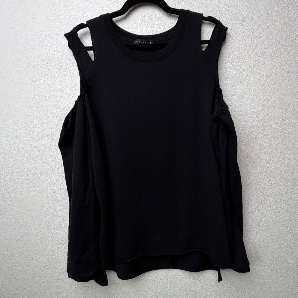 Sanctuary Black Cold Shoulder Sweatshirt Women L