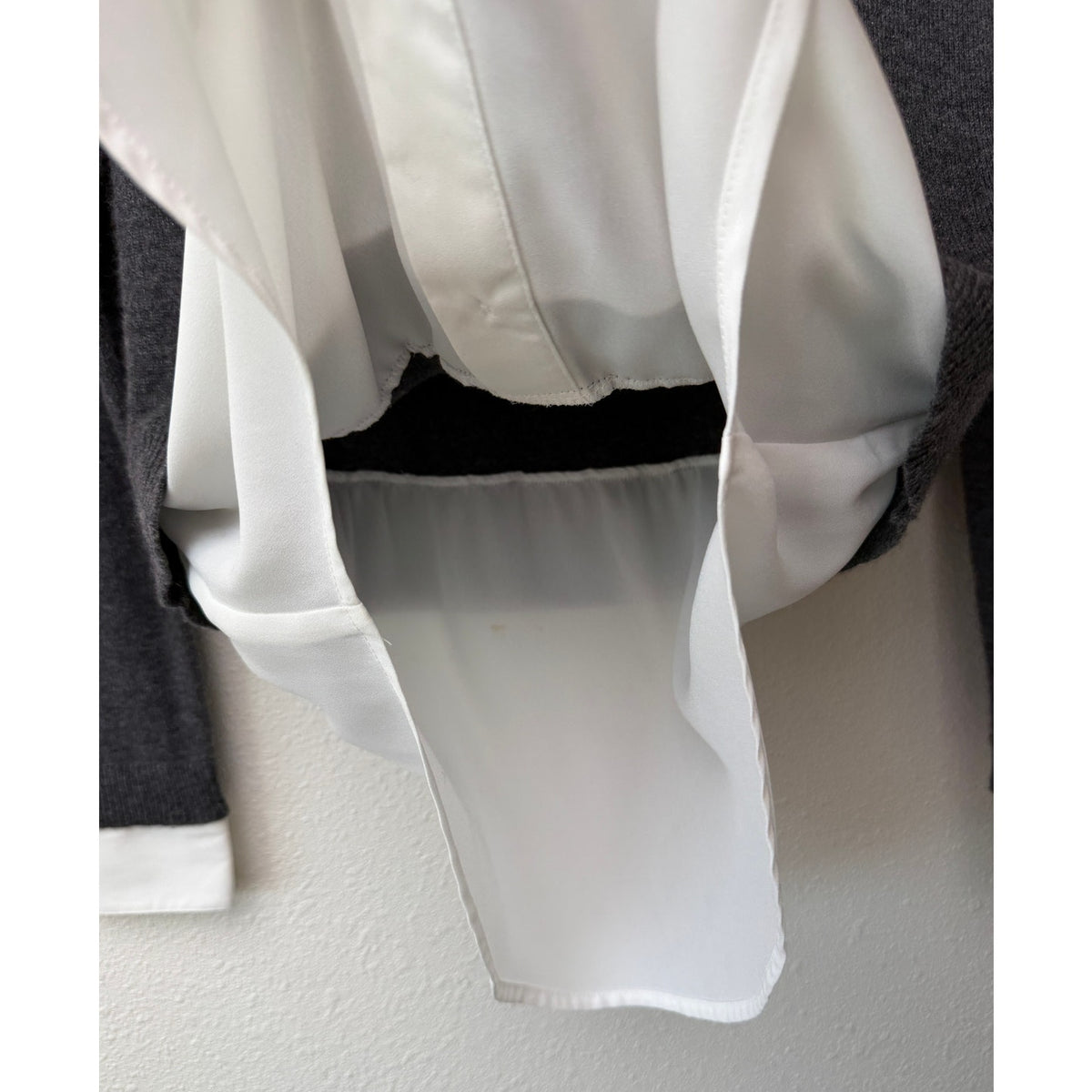 Gray White Layered Sweater Shirt XS