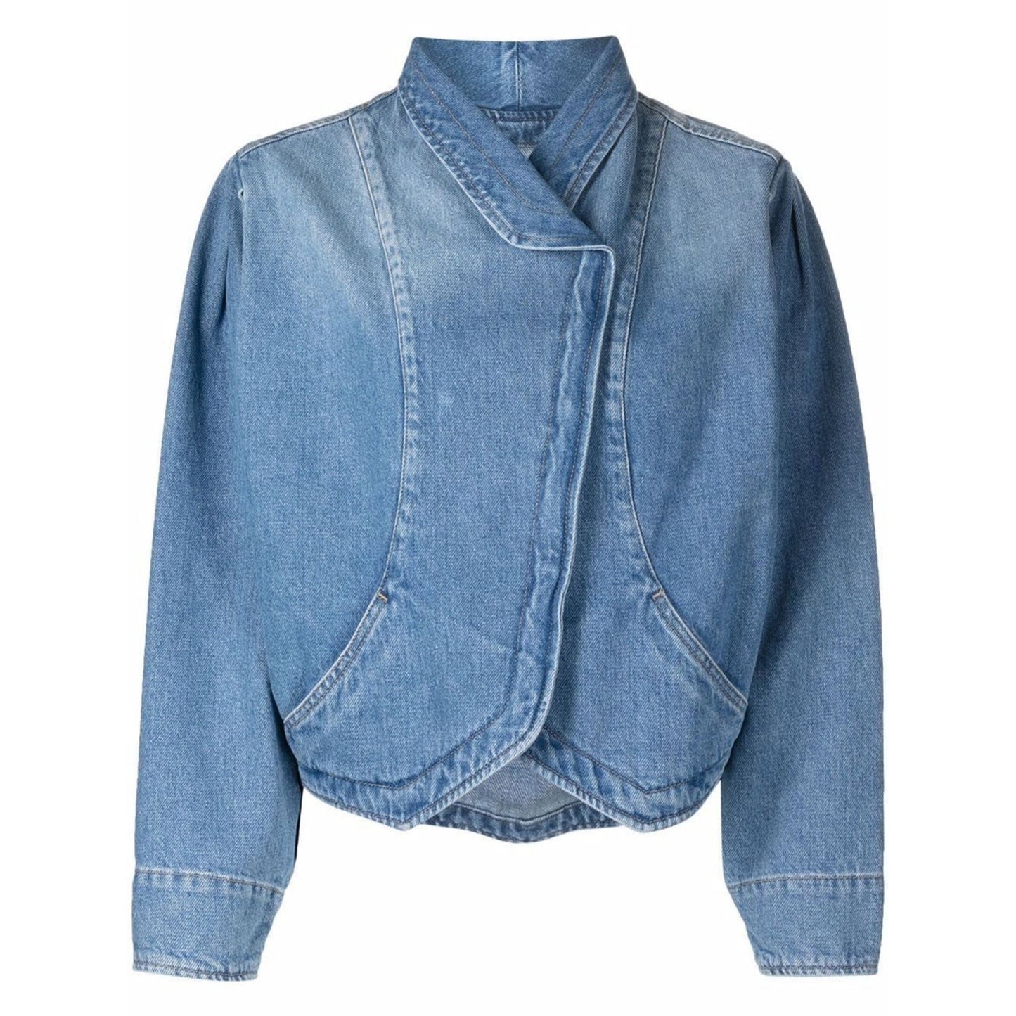 NWT Isabel Marant Medium Wash Pauline Snap Front Denim Jean Jacket 40 / L