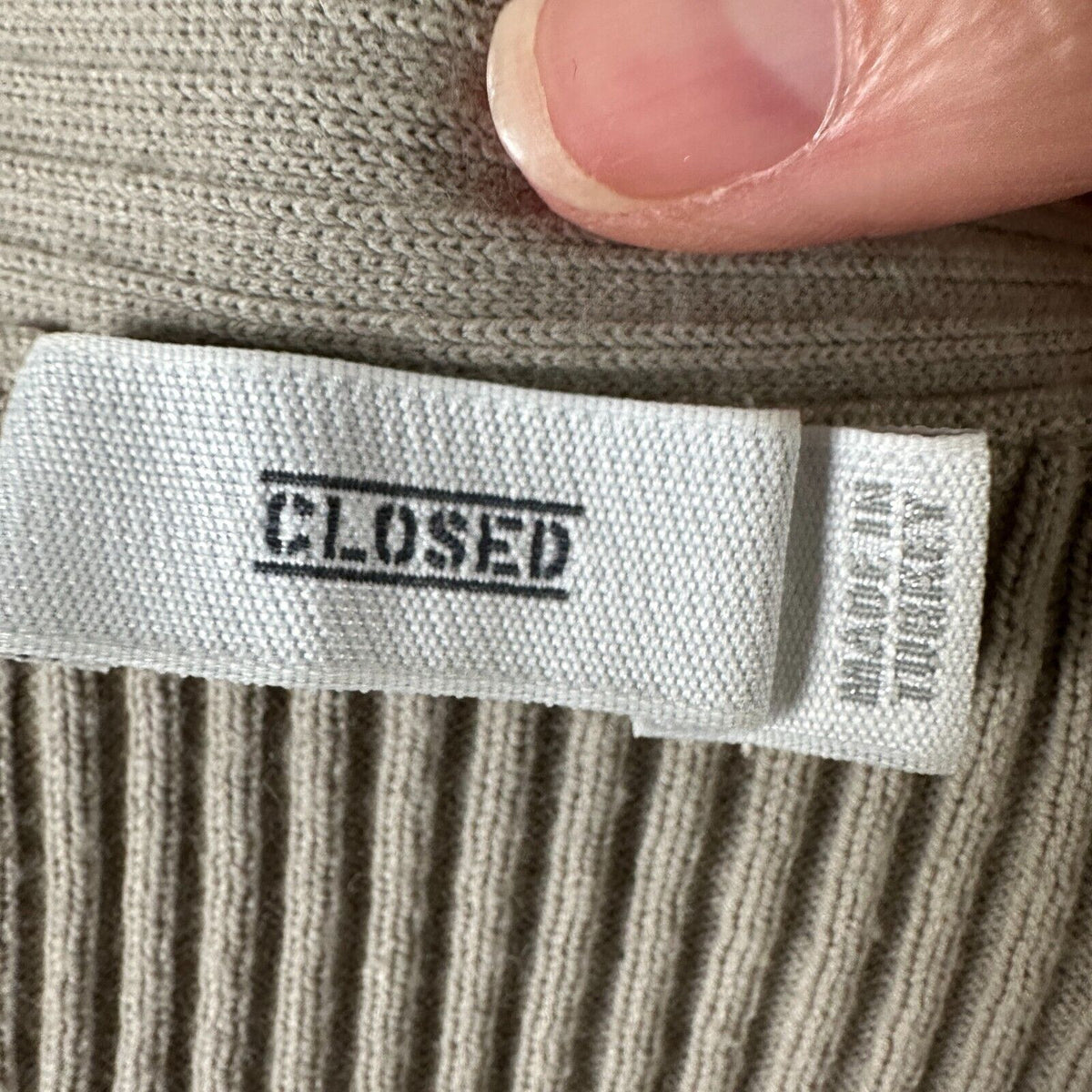 Closed Stone Gray Ribbed Knit V-Neck Front Button Short Sleeve Cardigan Top XXS