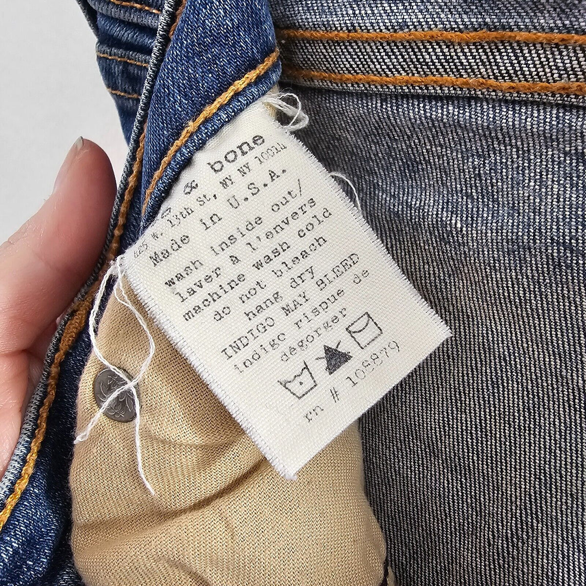 Rag & Bone Brimfield Medium Wash Low Rise Skinny Jeans Intentional Fading 27