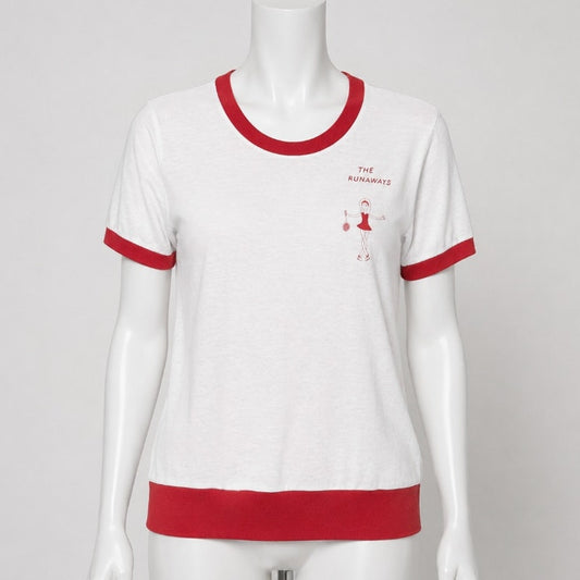 Vintage Screen Stars White Tee Red Ringer 70's 80's The Runaways Graphic T Shirt