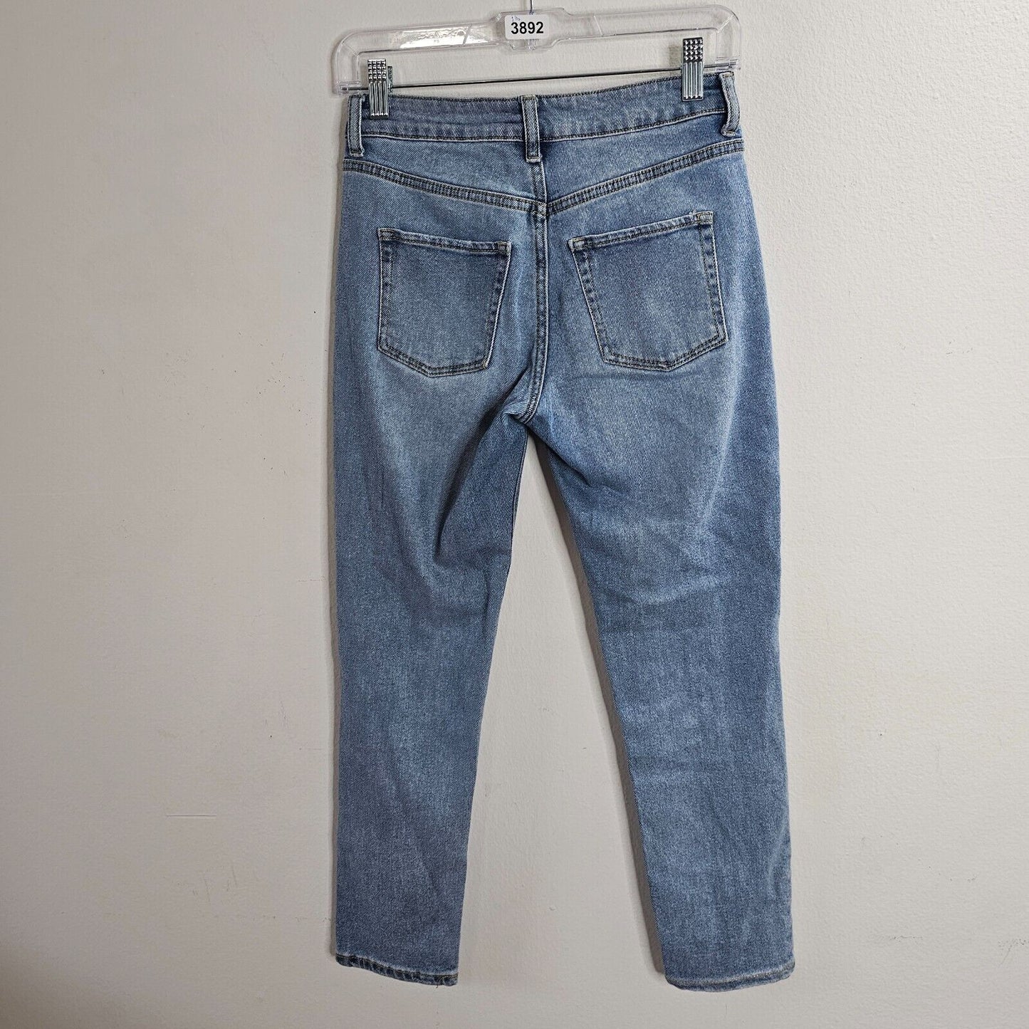 Wild Fable Medium Blue Wash Distressed Knee Slim-Fit Button Front Fly Jeans 0