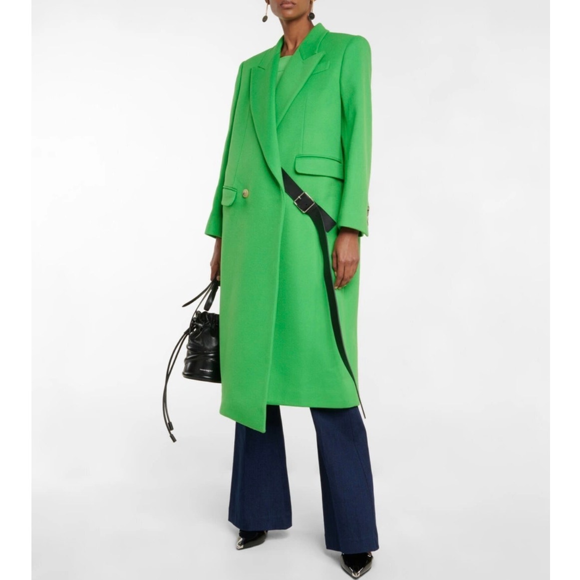 Alexander McQueen Lime Green Fitted Wool Coat Made in Italy 8