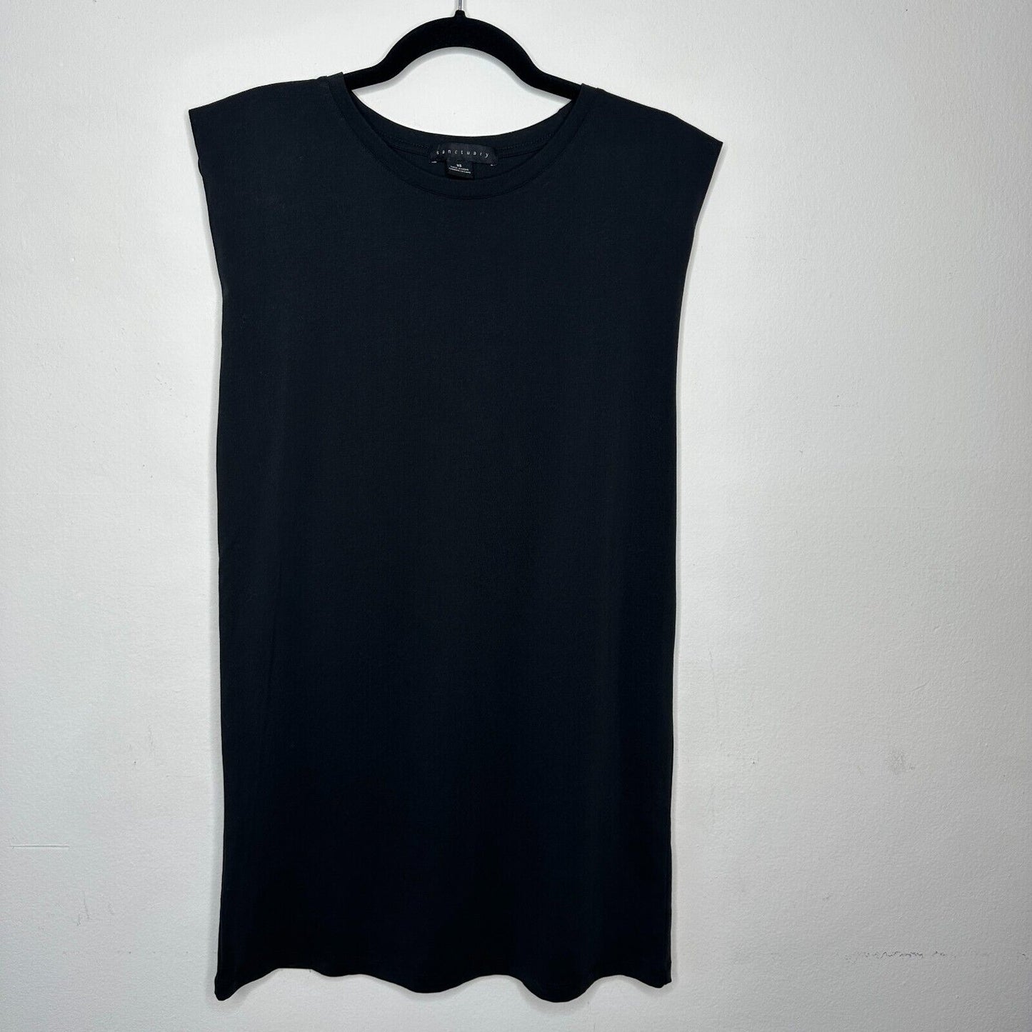 Sanctuary Cute Black Cotton Crewneck Sleeveless Drop Armhole Pullover Dress XS