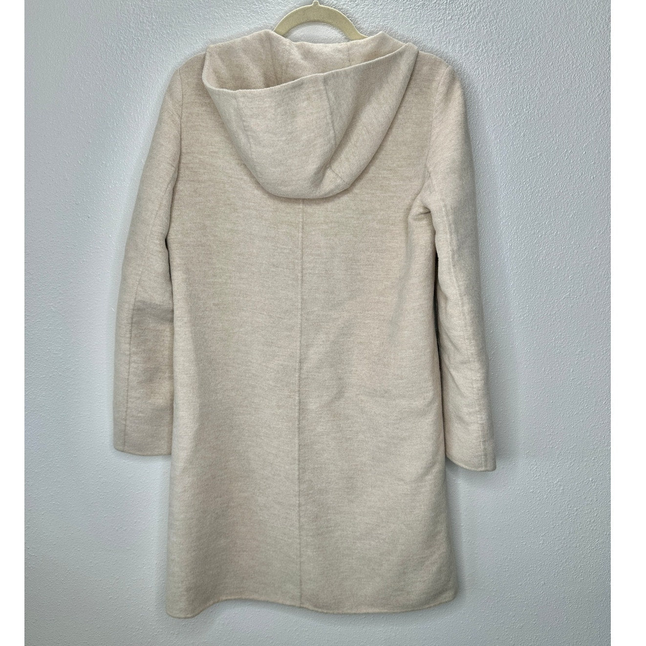 S Max Mara Tan Long Sleeve Front Zip Hooded Wool Angora Shacket 8