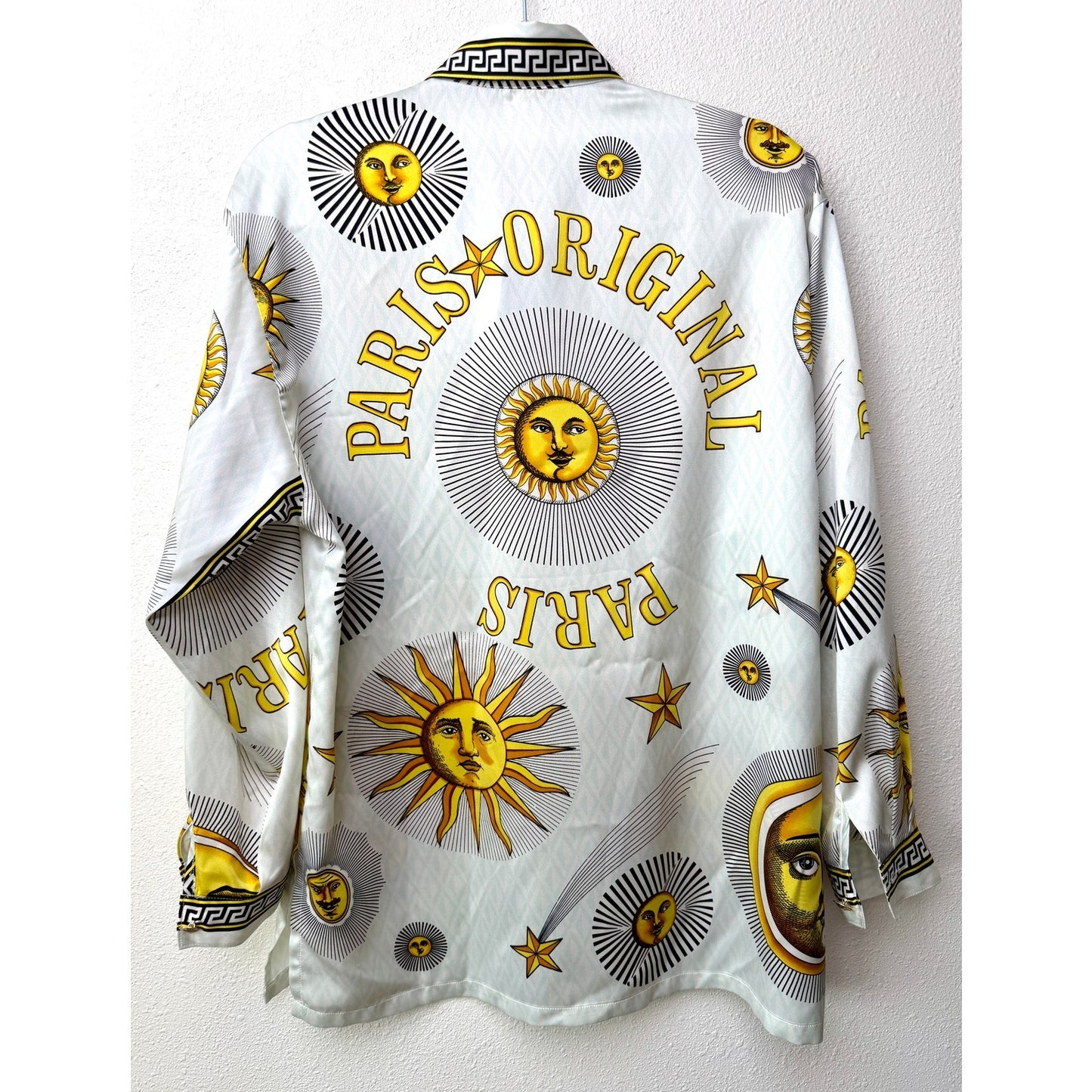 Gianni Versace Men's L White Celestial Silk Shirt