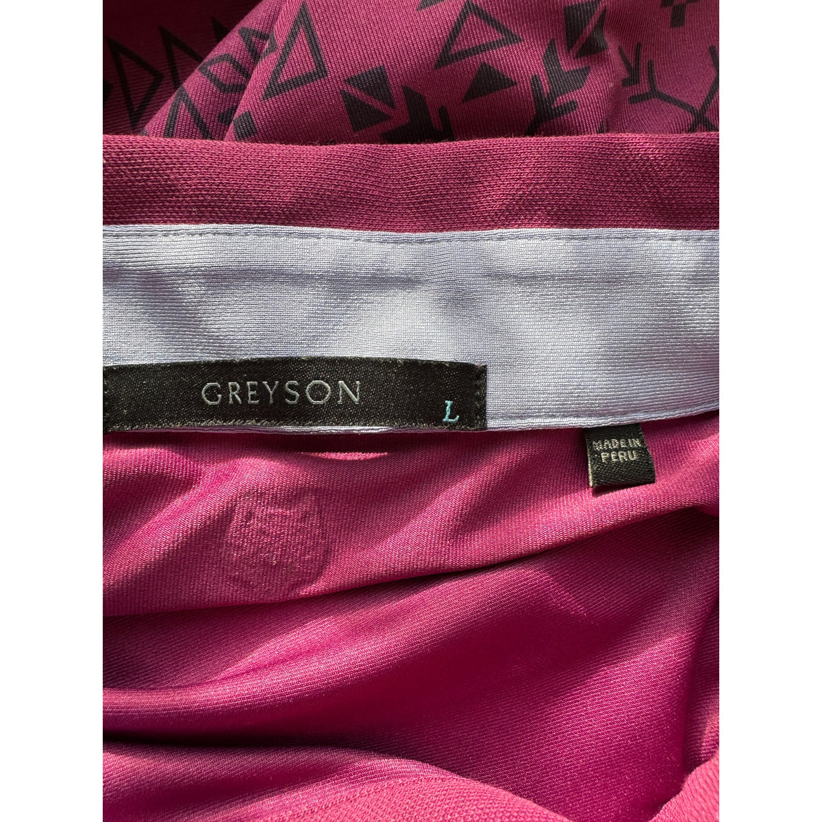 Greyson Men's Purple Performance Geometric Design Polo L