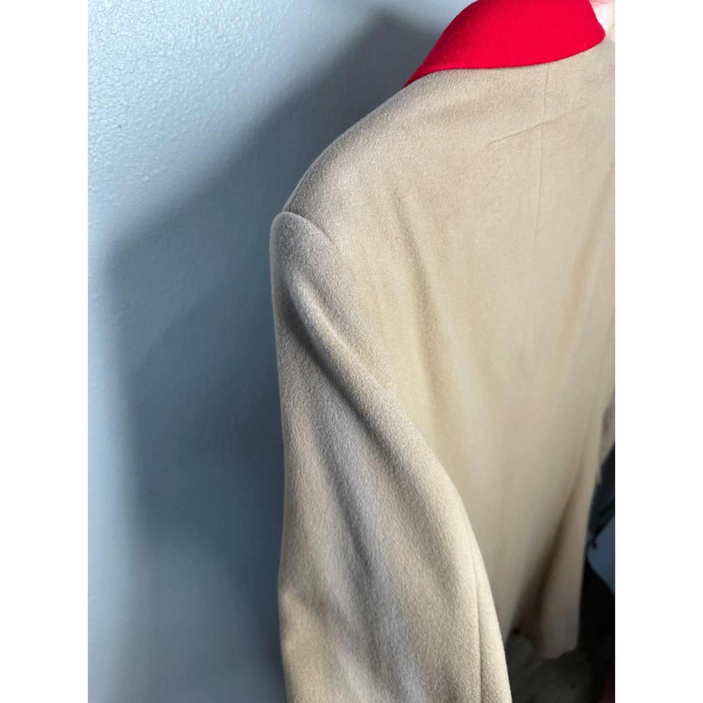 Givenchy Camel Tan Wool & Cashmere Blend Color Block Overcoat 48 / XXL