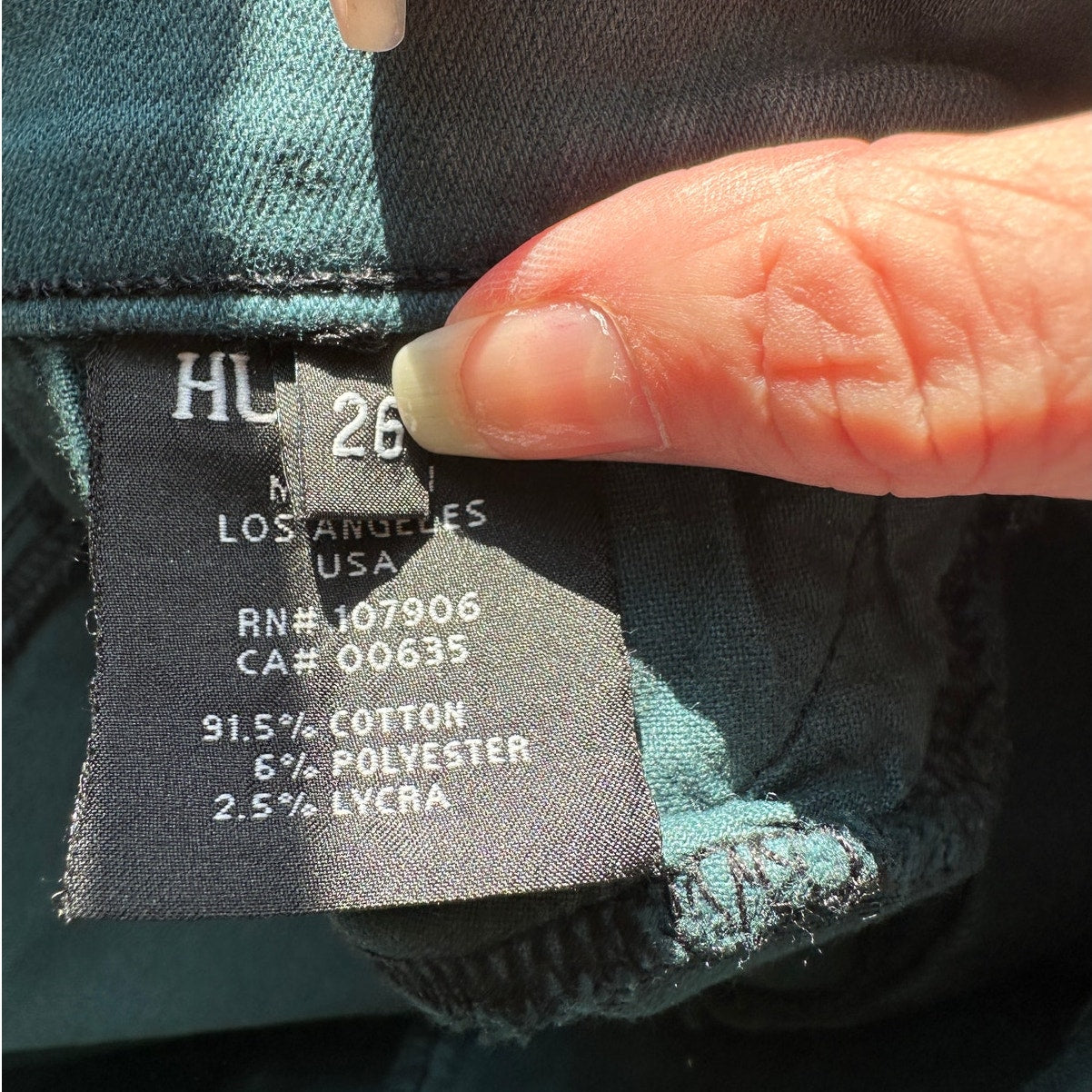 Hudson Midrise Dark Teal Nico Super Skinny Jean in Nonconformist 26