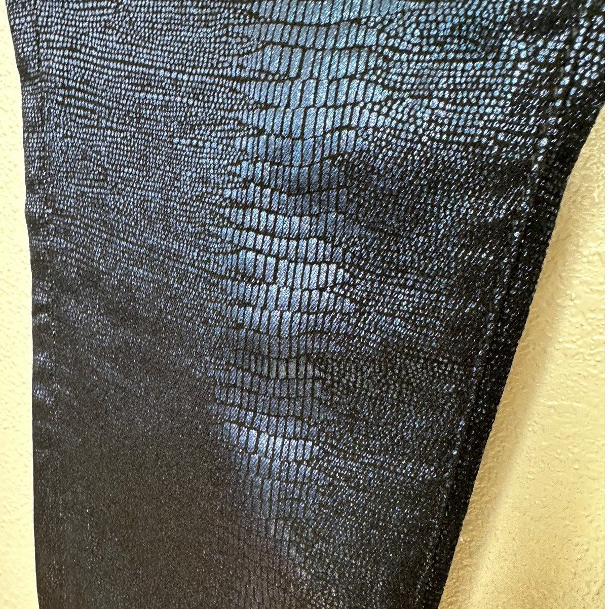 NWT Juicy Couture Navy Black Metallic Snake Print Pull On Jegging 26
