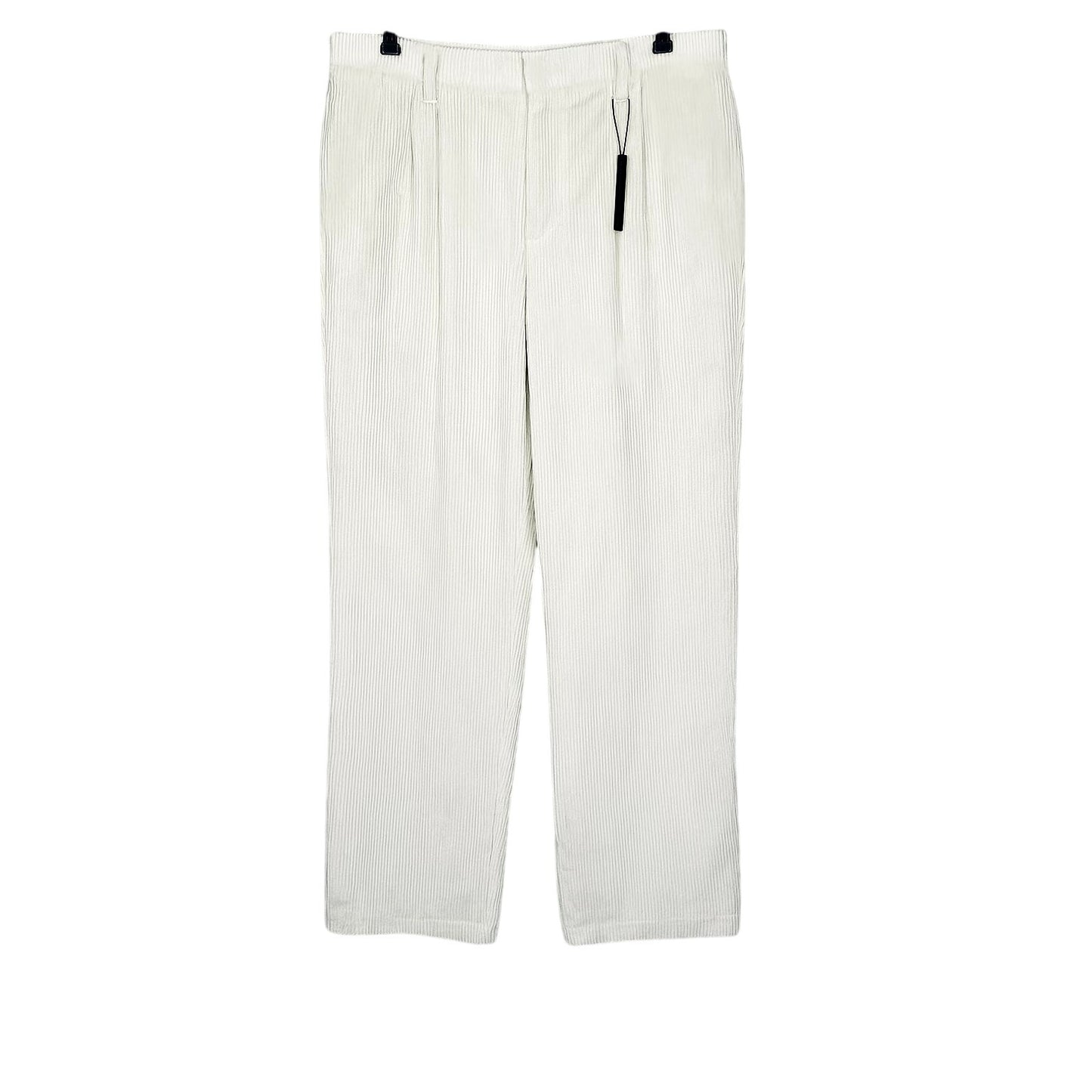 NWT Brunello Cucinelli Oversize Sand Beige Front Pleat Wide Leg Corduroy Pant 12