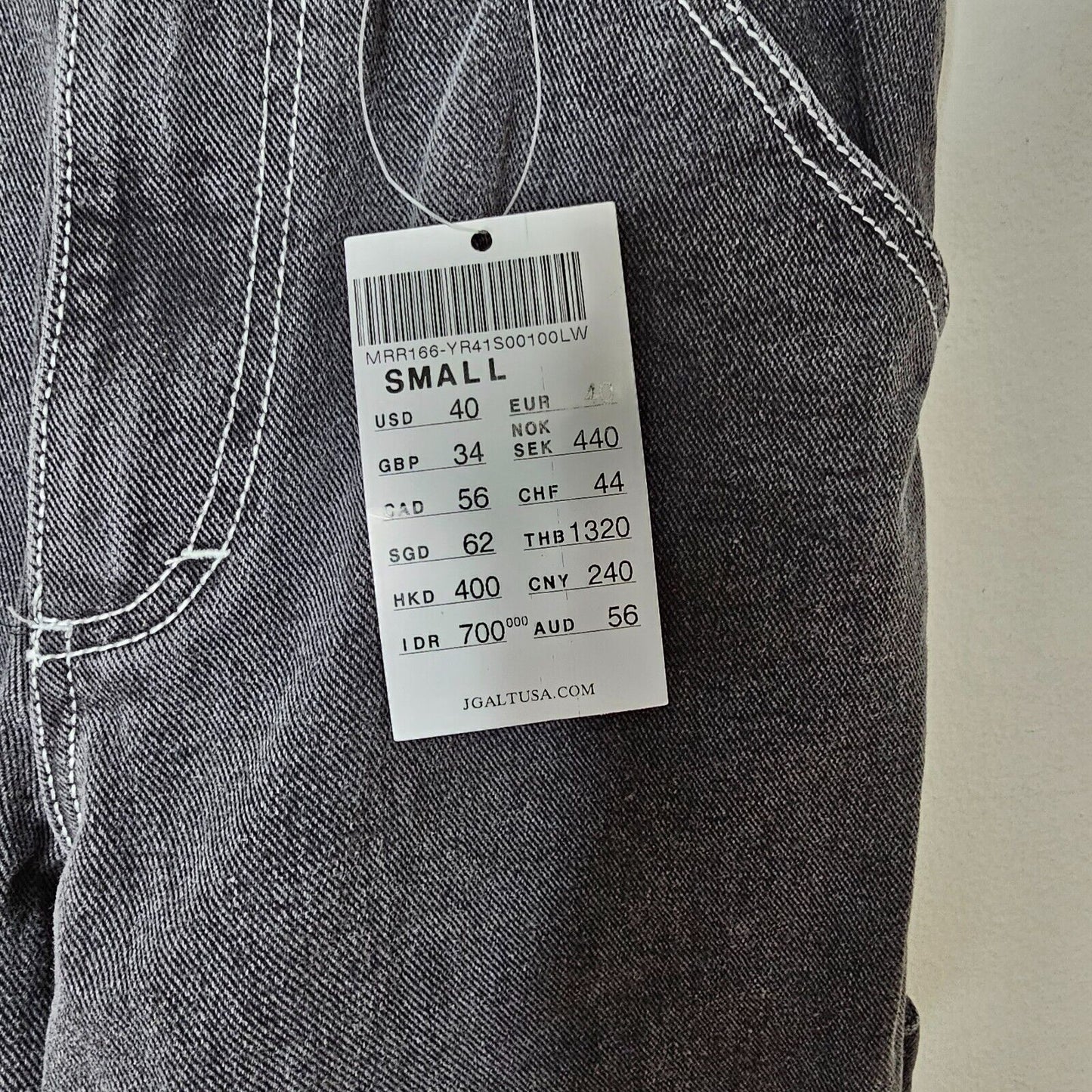 NWT John Galt Brandy Melville Dark Gray Wide Leg Crispina Cargo Pant Jean S