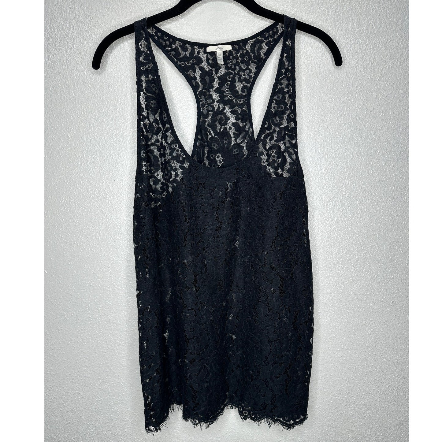 Joie Black Floral Lace Sleeveless Racerback Tank Top M