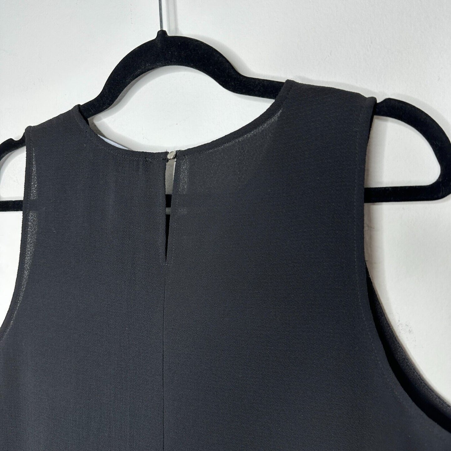 HYFVE Black with Silver Grommet Sleeveless Silky Hi Low Tunic Tank Keyhole Back