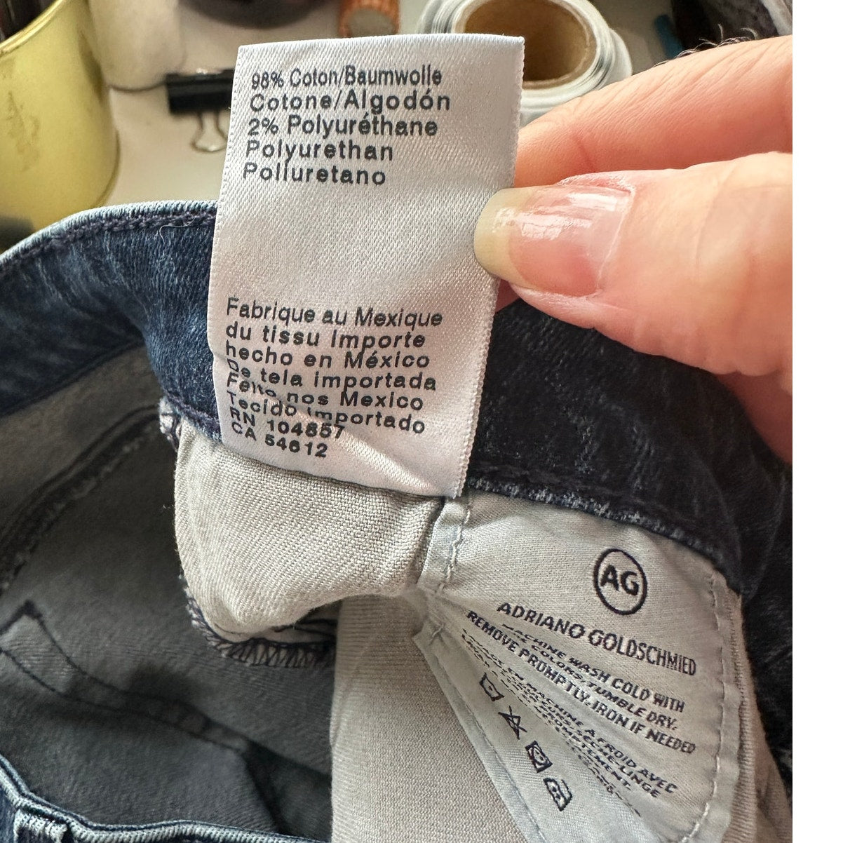 AG Dark Wash The Harper Essential Straight Raw Hem Jeans 29