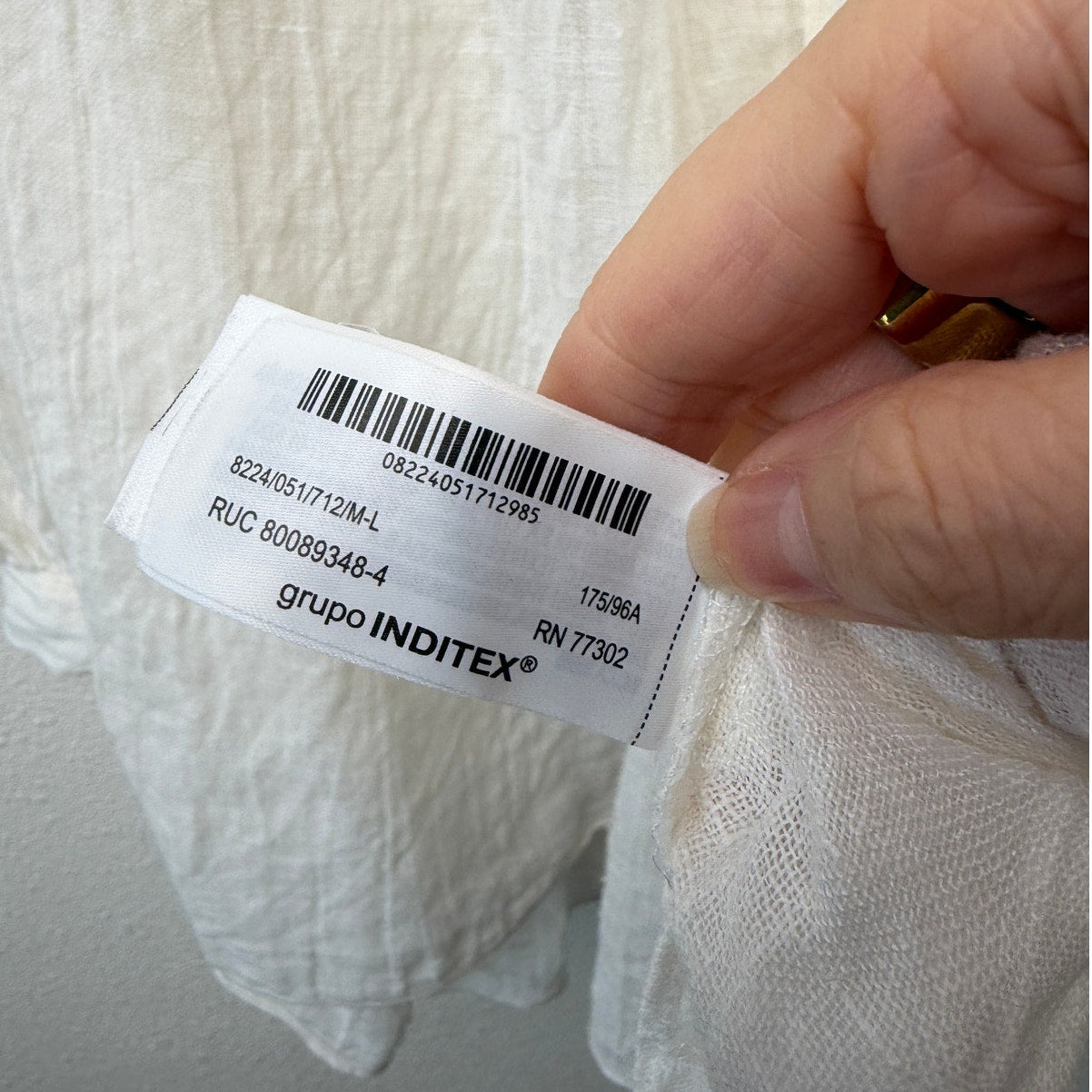 Zara Cream Linen Blend Crinkle V-Neck Boxy Button Front Boho Blouse M/L