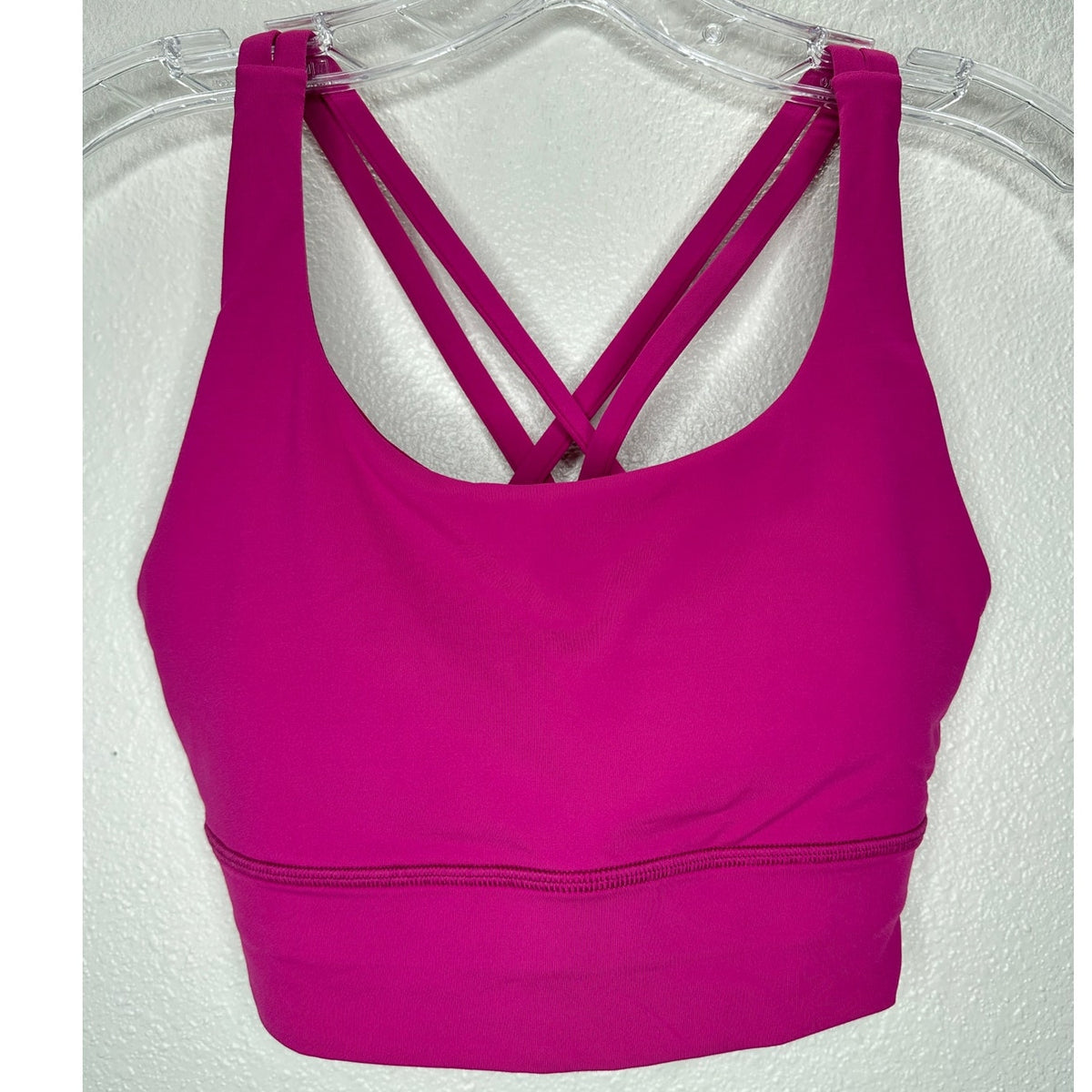 Lululemon Fuchsia Round Neck Criss Cross Strap Sports Bra