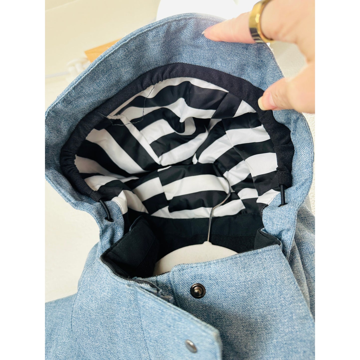 Roxy Kjersti Buaas Retro Blue Denim Removable Hood Zip Jacket S