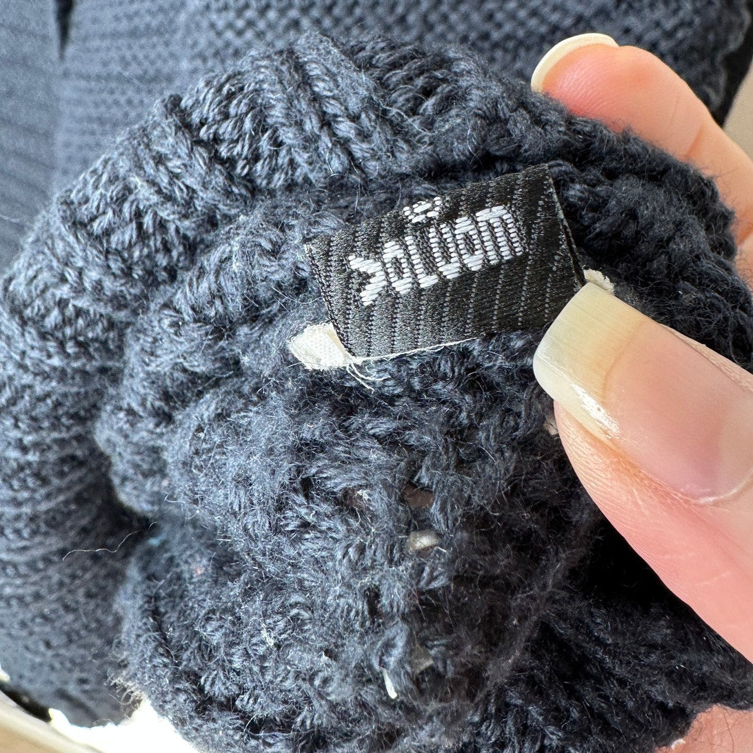 Volcom Black Cardigan Gold Studded Sleeves Gold Buttons