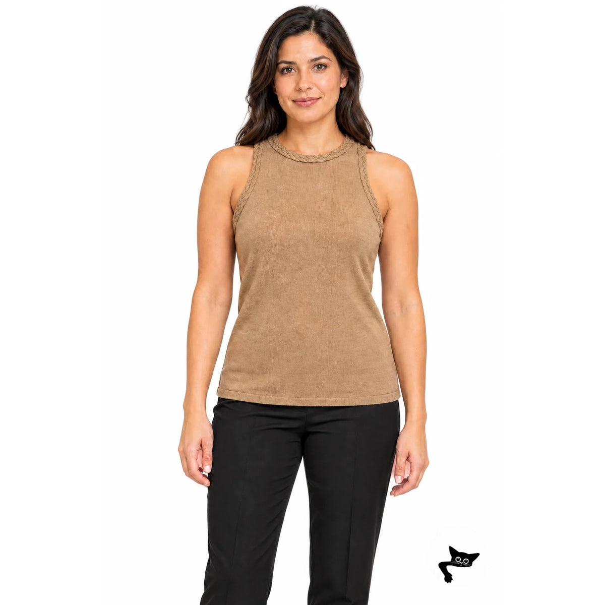NWT Joslin Isabel Tobacco Cotton Cashmere Knit Tank Women M