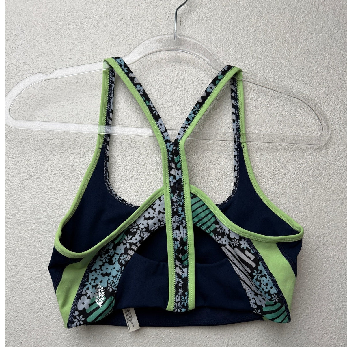 Free People Movement Navy Floral Racerback Sports Bra Women S