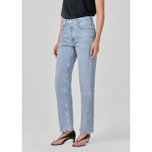 AGOLDE Light Blue Lana Straight Leg Button Fly Denim Jeans 24