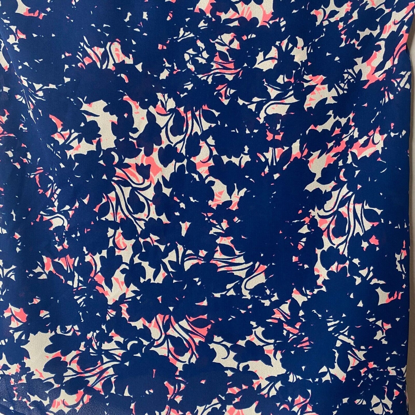 Allison Joy Cassidy Tank Navy Pink Keyhole VNeck Sleeveless Back Button XS