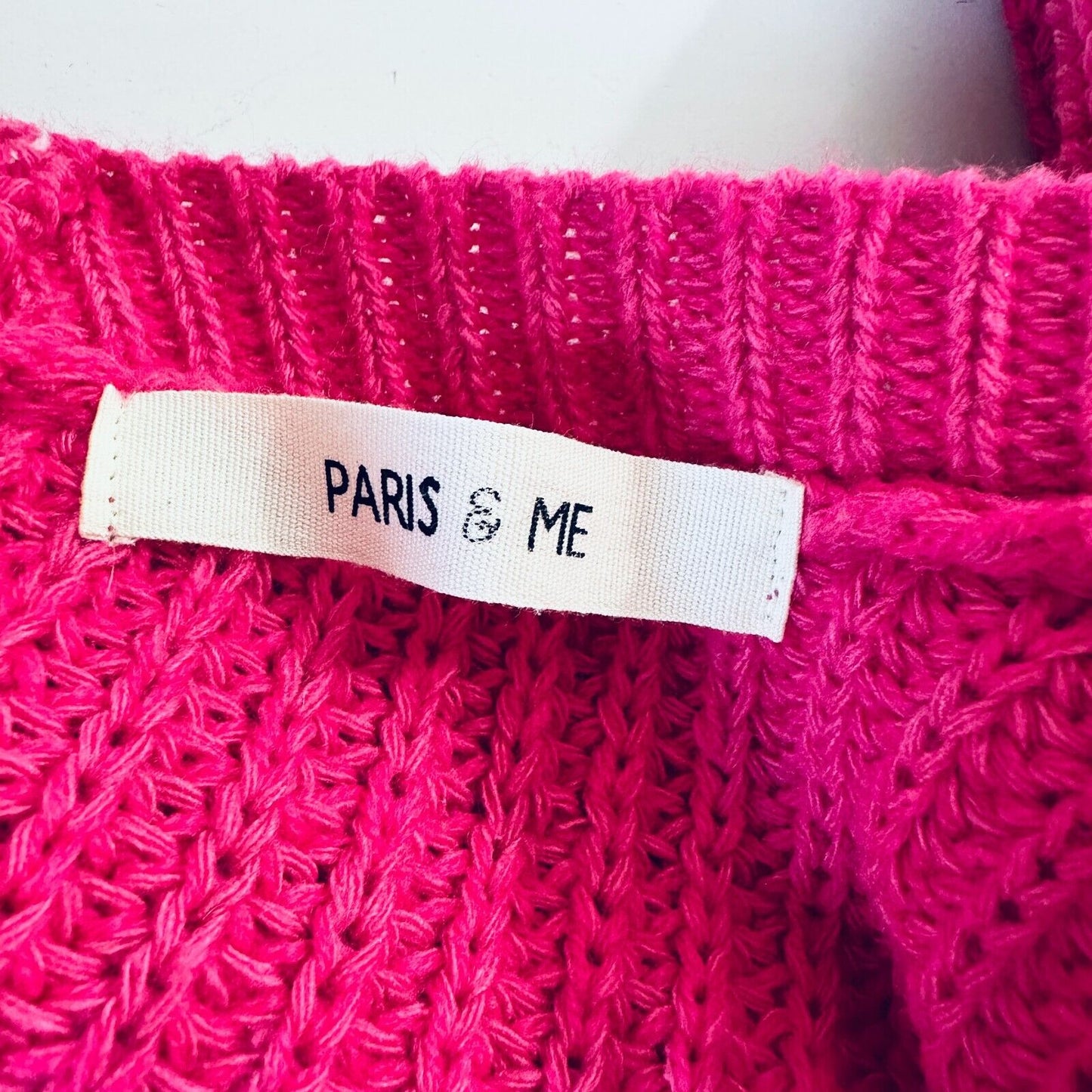 Paris & Me Pink Oversized Wide VNeck Long Sleeve Front Adjustable Ruched Sweater